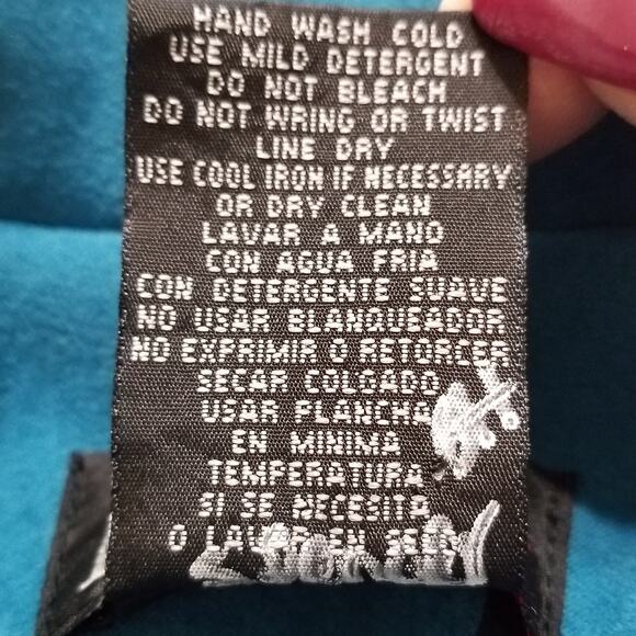 VTG-R&K Originals Blue Faux Suede Zip up Jacket Pointed Collar Long Sleeve Sz 10 - Picture 6 of 6